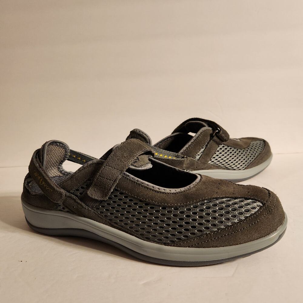 ORTHOFEET Sanibel Mary Jane Shoes Womens 9BM Gray Leather Comfort Adjustable